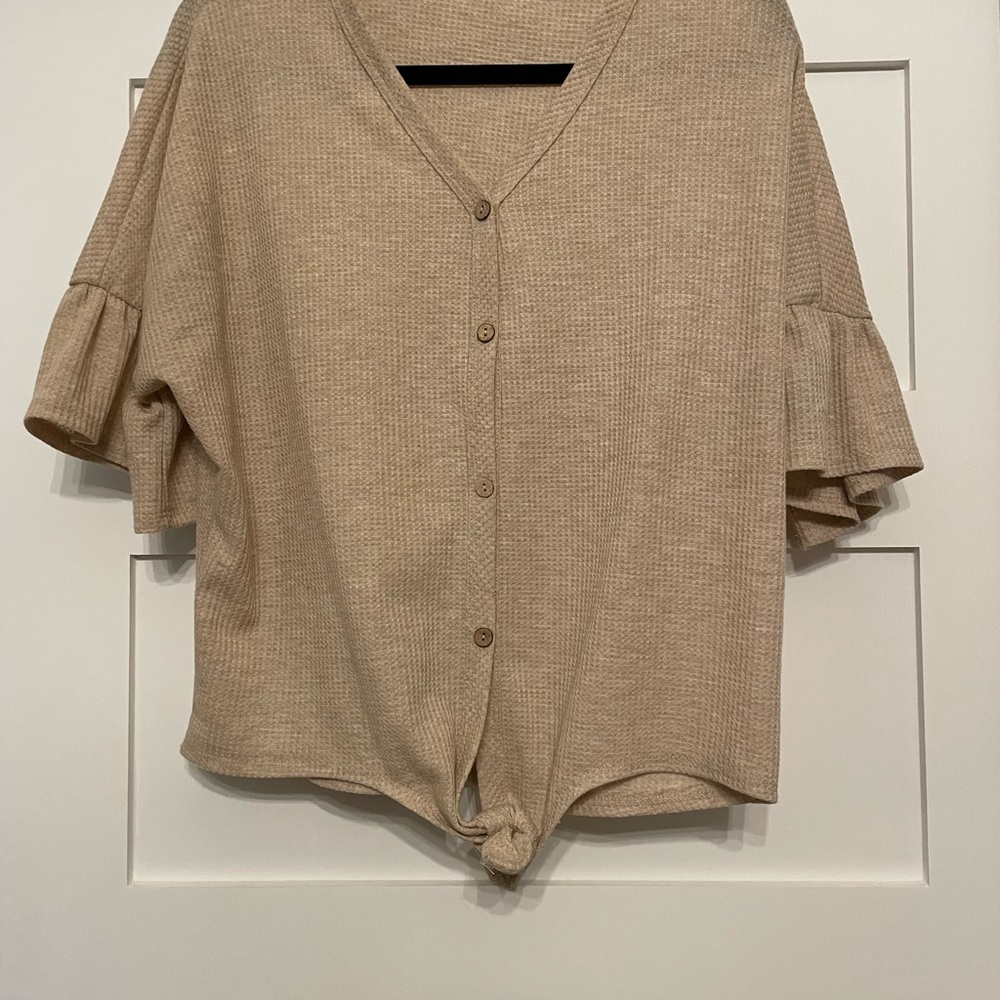 Altar'd State Soft Tan button down size medium